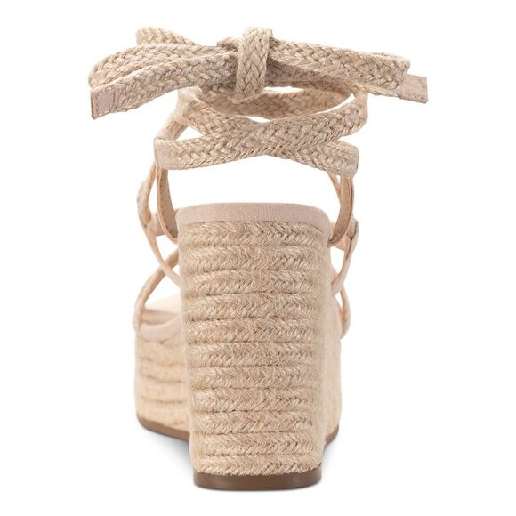 SUN STONE Womens Beige 1-1/2" Platform Trinnie Toe Wedge Espadrille Shoes 10 M - Picture 2 of 4